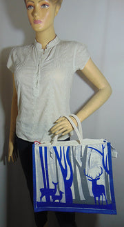 Jungle Print jute Tote Bag(14