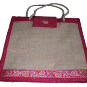 BIG SIZE WOODEN BUTTON JUTE BAG