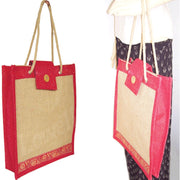 BIG SIZE WOODEN BUTTON JUTE BAG