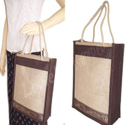 JUTE SHOPPING BAG WITH BORDER