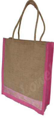 JUTE SHOPPING BAG WITH BORDER