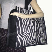 ZEBRA PRINT JUTE SHOPPING BAG