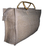 RIBBED JUTE SHOPPING BAG