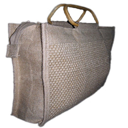 RIBBED JUTE SHOPPING BAG