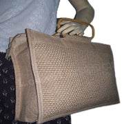 RIBBED JUTE SHOPPING BAG