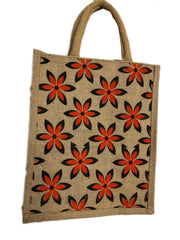 Flower Print Jute Multipurpose  Bag(12