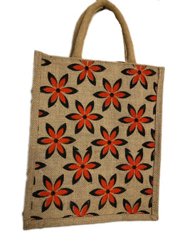 Flower Print Jute Multipurpose  Bag(12