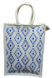 Jute All over ikat print Tote Bag