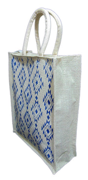 Jute All over ikat print Tote Bag