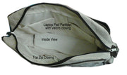 JUTE COTTON LEATHER LAP TOP BAG