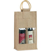 Jute Two Wine Bottle Holder Bag