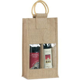 Jute Two Wine Bottle Holder Bag