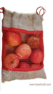 FRUIT PACKING JUTE DRAWSTRING MESH BAG