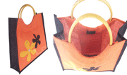 TWO FLOWER JUTE SHOPPING BAG