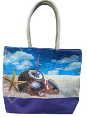 BEACH PRINT JUTE BAG