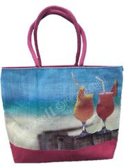 BEACH PRINT JUTE BAG