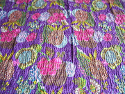 FLOWER PRINT KATHA STITCH BED COVER