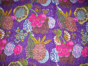 FLOWER PRINT KATHA STITCH BED COVER