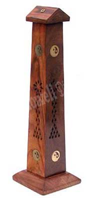 TOWER WOODEN INCENSE HOLDER BOX HUT SHAPE