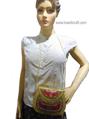HANDMADE VINTAGE ETHNIC METAL CLUTCH CUM SLING BAG