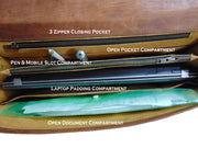 LEATHER VINTAGE LAPTOP MESSENGER SHOULDER BAG