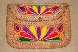 EMBROIDERY  LEATHER CLUTCH BAG