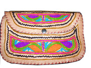 EMBROIDERY  LEATHER CLUTCH BAG