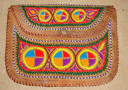EMBROIDERY  LEATHER CLUTCH BAG