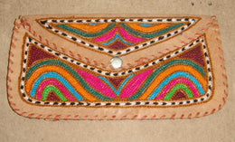WOMEN'S HANDMADE EMBROIDERY  LEATHER CLUTCH BAG