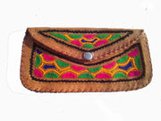 WOMEN'S HANDMADE EMBROIDERY  LEATHER CLUTCH BAG