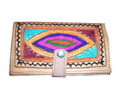 EMBROIDERY  LEATHER CLUTCH BAG