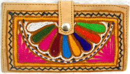 EMBROIDERY  LEATHER CLUTCH BAG
