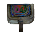 ARI EMBROIDERY LEATHER LONG SHOULDER HANDLE BAG