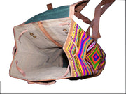 INDIAN HANDMADE LEATHER BAG BACKPACK EMBROIDED VINTAGE LOOK ETHNIC BAG