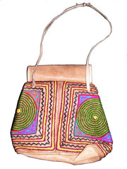 INDIAN HANDMADE LEATHER BAG BACKPACK EMBROIDED VINTAGE LOOK ETHNIC BAG