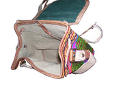 INDIAN HANDMADE LEATHER BAG BACKPACK EMBROIDED VINTAGE LOOK ETHNIC BAG