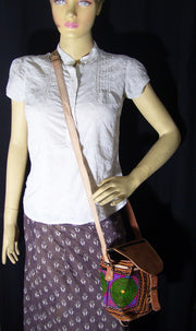 INDIAN HANDMADE LEATHER BAG BACKPACK EMBROIDED VINTAGE LOOK ETHNIC BAG