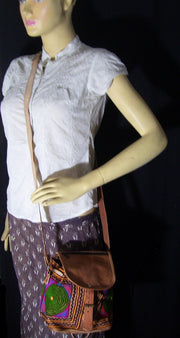INDIAN HANDMADE LEATHER BAG BACKPACK EMBROIDED VINTAGE LOOK ETHNIC BAG
