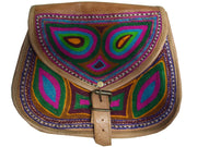 ARI EMBROIDERY LEATHER LONG SHOULDER HANDLE BAG