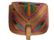 ARI EMBROIDERY LEATHER LONG SHOULDER HANDLE BAG