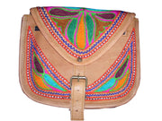 ARI EMBROIDERY LEATHER LONG SHOULDER HANDLE BAG