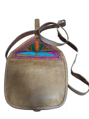 ARI EMBROIDERY LEATHER LONG SHOULDER HANDLE BAG