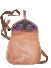 ARI EMBROIDERY LEATHER LONG SHOULDER HANDLE BAG