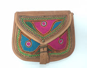 ARI EMBROIDERY LEATHER LONG SHOULDER HANDLE BAG