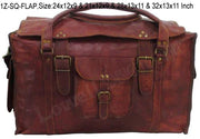 VINTAGE RETRO GOAT LEATHER TRAVEL DUFFEL BAG