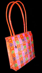 EMBOSS CIRCLE DESIGN LEATHER BAG
