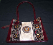BATIK PRINT LEATHER HANDLE BAG