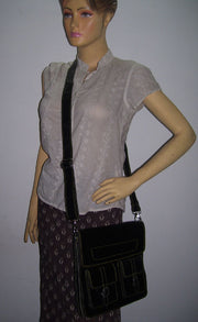 TABLET CROSS SHOULDER LEATHER BAG PLAIN