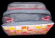 SMALL SIZE DOUBLE ZIP LEATHER CLUTCH BAG