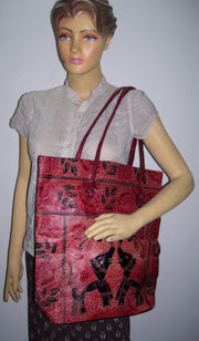 SHANTINIKETAN LEATHER TOTE BAG